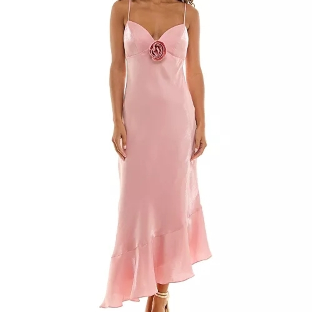 Elegant Pink Spaghetti Strap Dress